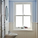 White and blue bathroom