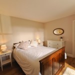 Bedroom with wooden bed