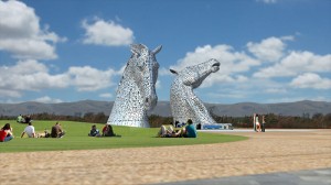 The Kelpies at Helix Park copyright Wikimedia